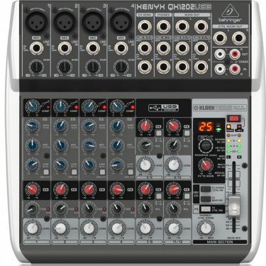 河北百灵达 Behringer QX1202USB 模拟调音台 USB声卡调音台 直播K歌调音台